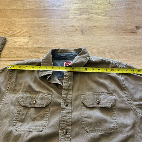 Wrangler Men's Long Sleeve Button Up Collared Shirt Front Button Pockets Medium - Picture 5 of 8
